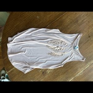 Pink Feather Tank Top